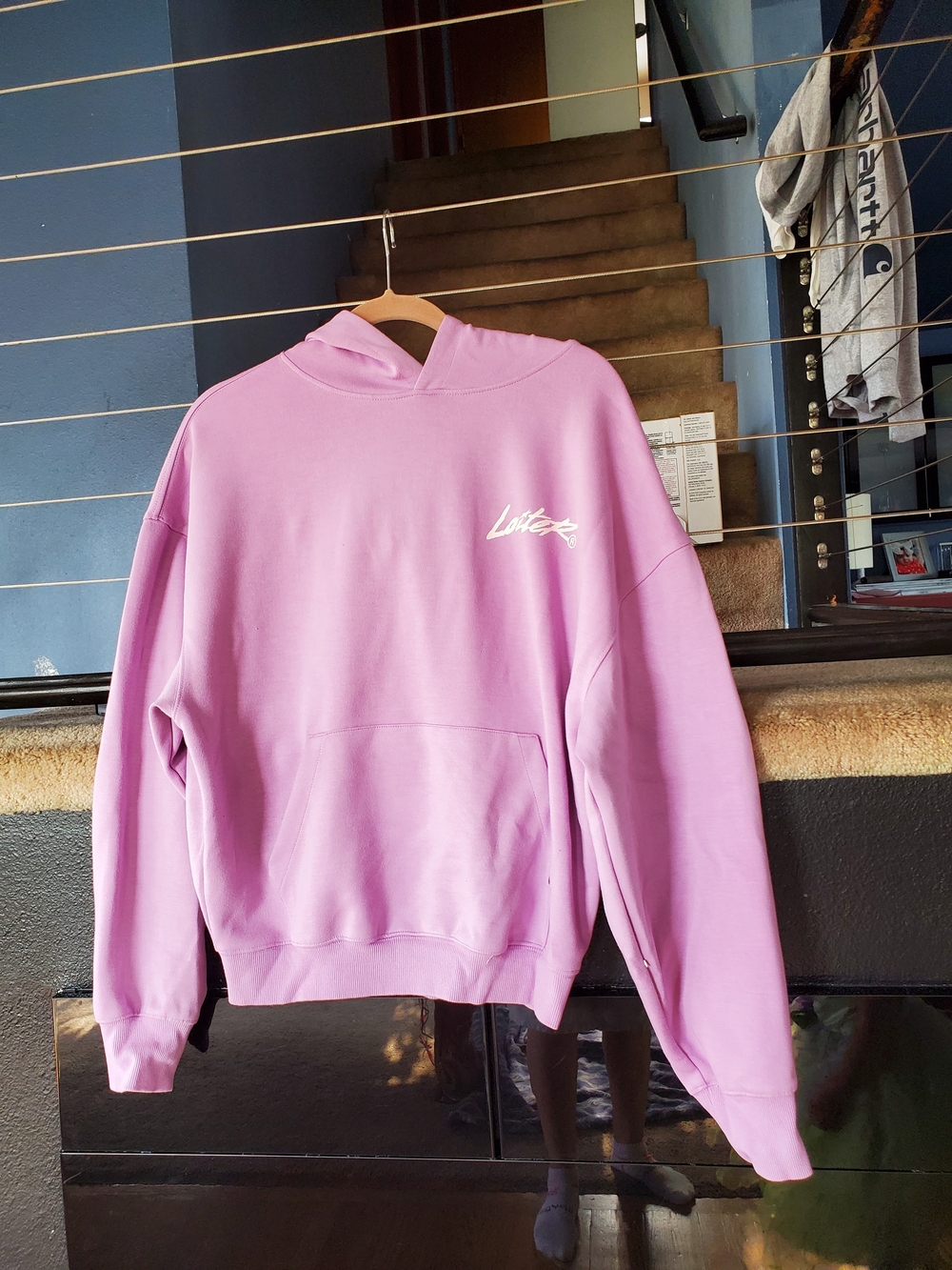 Lavender Crewneck Hoodie Sweatshirt with Script Logo